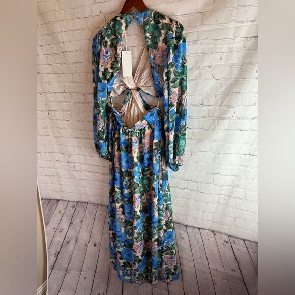 Lush Floral Cut Out Maxi Dress Size Medium - Picture 11 of 12